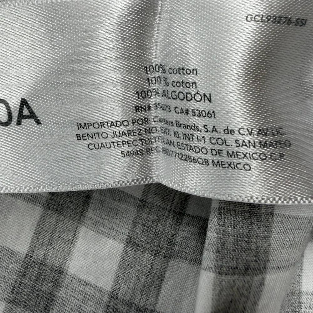 Carter’s Boys Button Down Long Sleeve Shirt Size 10 Gray And White Check